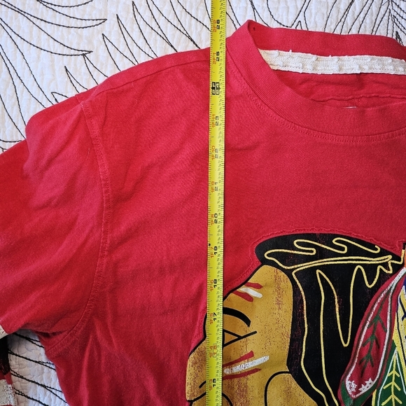 VGUC CCM Chicago Classic Blackhawks Logo Shirt Long Sleeve Mens Small Cotton - Picture 9 of 11